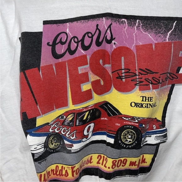 VTG BILL Elliott #9 NASCAR T-Shirt "World's Fastest 212.809 MPH” single stitch - Picture 2 of 9